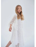 Wide Sleeves White Lace Bohemian Flower Girl Dress